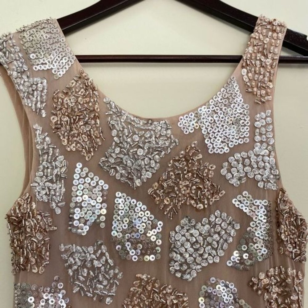 ALICE+OLIVIA Beaded Sequins Embellished 100% Silk Mini Cocktail dress Sz 2 EUC - Picture 4 of 16